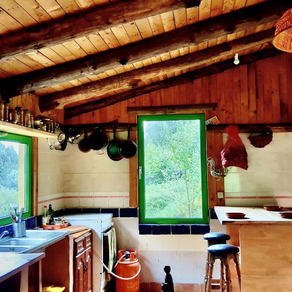 Cosy kitchen with wooden beams